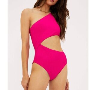 Beach Riot Fuchsia Asymmetrical One Piece